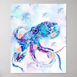octopus pastel in dream poster