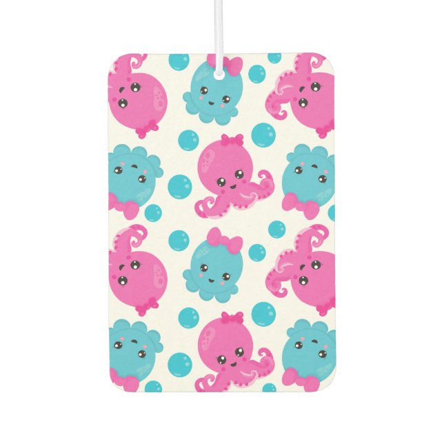 Octopus Pattern, Cute Octopus, Sea Animals Air Freshener (Front)