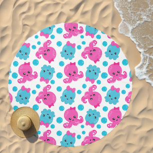 Octopus Pattern, Cute Octopus, Sea Animals Beach Towel