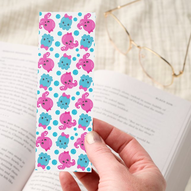 Octopus Pattern, Cute Octopus, Sea Animals Bookmarks (Hand)