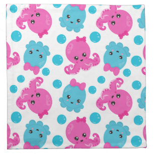 Octopus Pattern, Cute Octopus, Sea Animals Cloth Napkin