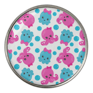 Octopus Pattern, Cute Octopus, Sea Animals Golf Ball Marker