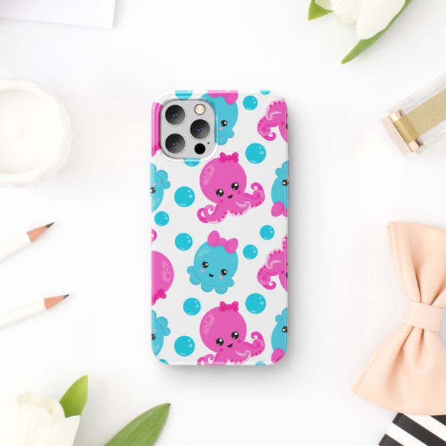 Octopus Pattern, Cute Octopus, Sea Animals iPhone Case (Creator Uploaded)