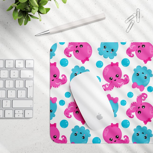 Octopus Pattern, Cute Octopus, Sea Animals Mouse Pad (Creator Uploaded)