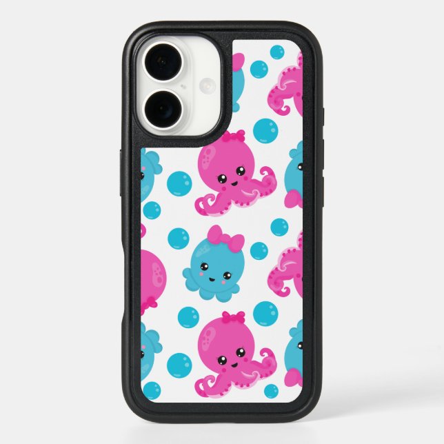 Octopus Pattern, Cute Octopus, Sea Animals Otterbox iPhone Case (Back)