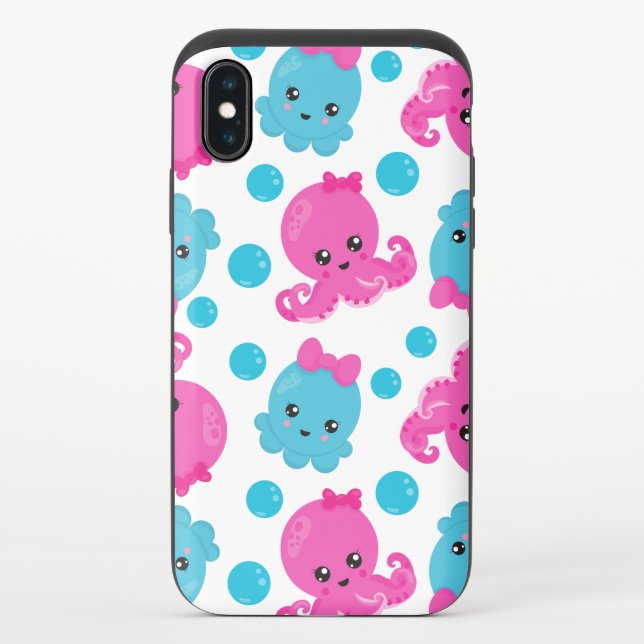 Octopus Pattern, Cute Octopus, Sea Animals Uncommon iPhone Case (Back)