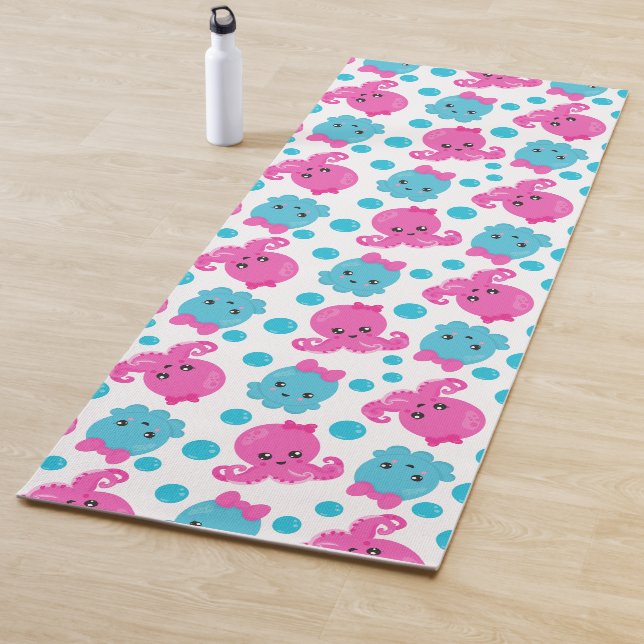 Octopus Pattern, Cute Octopus, Sea Animals Yoga Mat (In Situ)