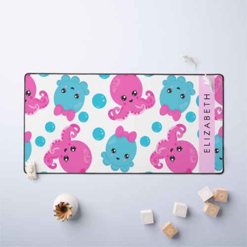 Octopus Pattern Cute Octopus Sea Your Name Desk Mat