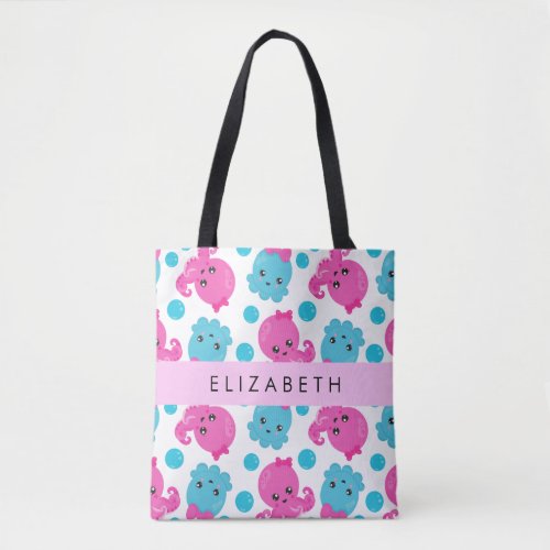 Octopus Pattern Cute Octopus Sea Your Name Tote Bag