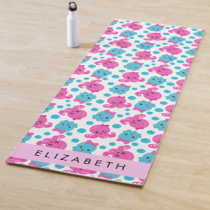 Octopus Pattern, Cute Octopus, Sea, Your Name Yoga Mat