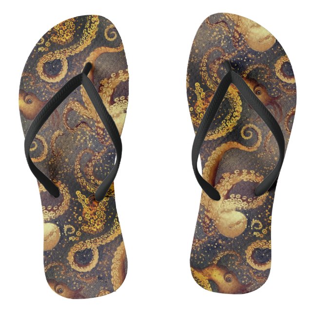 Octopus Pattern Flip Flops (Footbed)