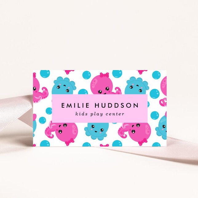 Octopus Pattern, Kids Play Center, Activity Center Business Card (Creator Uploaded)