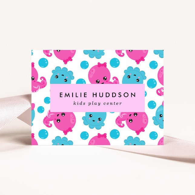 Octopus Pattern, Kids Play Center, Activity Center Business Card (Creator Uploaded)