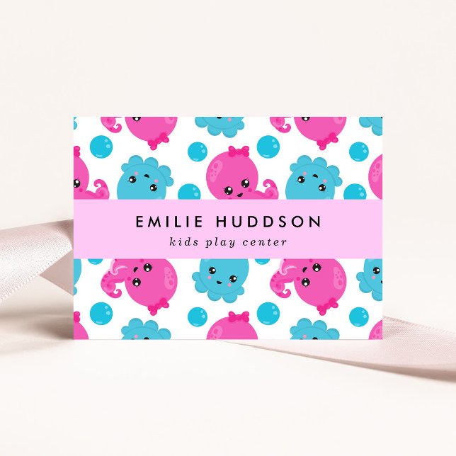 Octopus Pattern, Kids Play Center, Activity Center Business Card (Creator Uploaded)
