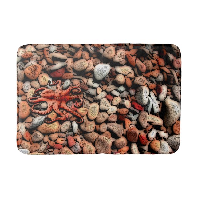Octopus pebbles bathroom mat (Front)