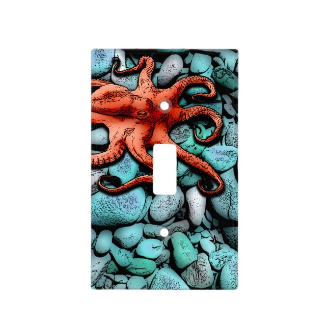 Octopus Pebbles Light Switch Cover (Front)