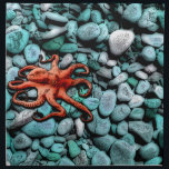 Octopus Pebbles Napkin<br><div class="desc">A surprising little octopus pops from the pebbles beneath your feet, arms twirling as it navigates the sea floor. A perfect gift for your sea-loving family and friends! Customize with your own text.</div>