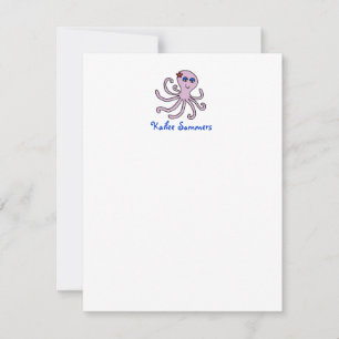 Octopus Personal Stationery, 4.25x5.5 Note Card