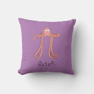 Octopus Pi Symbol Math Teacher Funny Throw Pillow