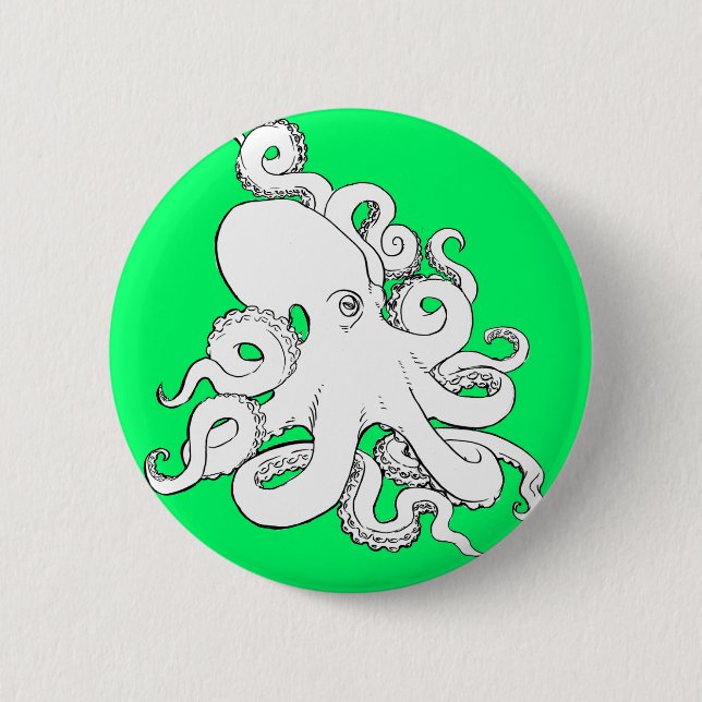 Octopus Pinback Button (Front)
