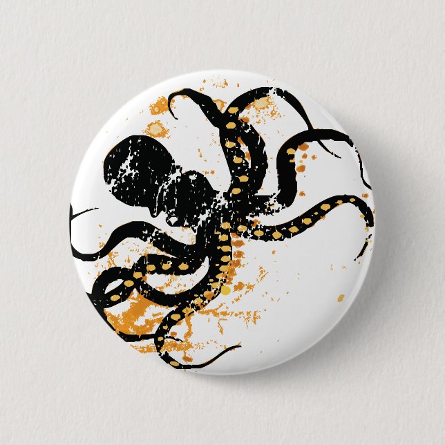 Octopus Pinback Button (Front)