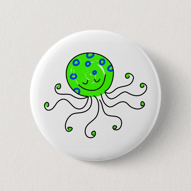 octopus pinback button (Front)