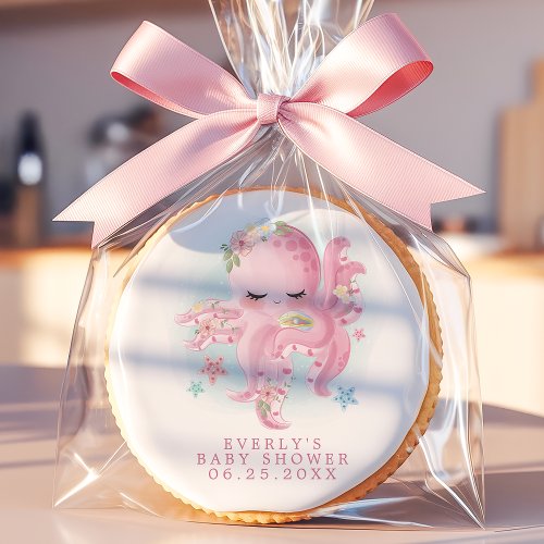 Baby Shower Treats 12 Octopus Pink Watercolor Girl Baby Shower Sugar Cookie