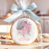 Octopus Pink Watercolor Girl Baby Shower Sugar Cookie