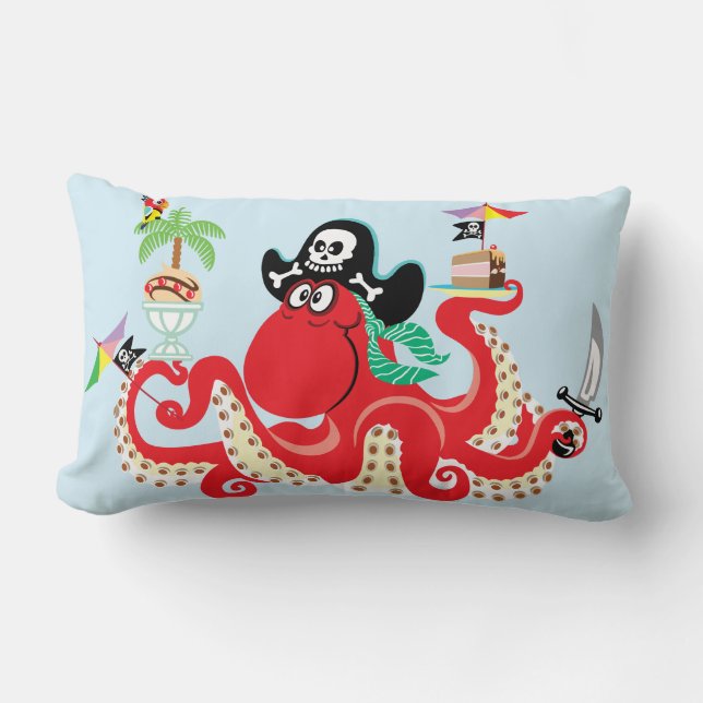 octopus pirate lumbar pillow (Front)