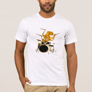 Octopus playing drums drummer shirt drum tee shirt