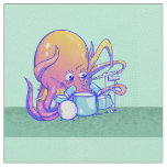 Octopus Playing Drums Fabric