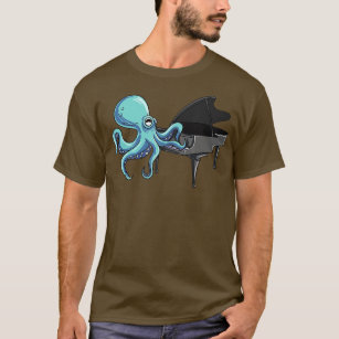 Octopus Playing Piano Squid  T-Shirt