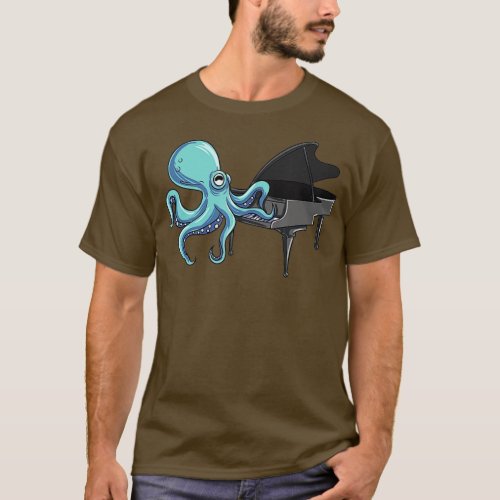 Octopus Playing Piano Squid  T_Shirt