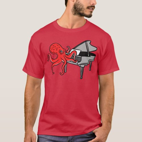 Octopus Playing Piano  T_Shirt