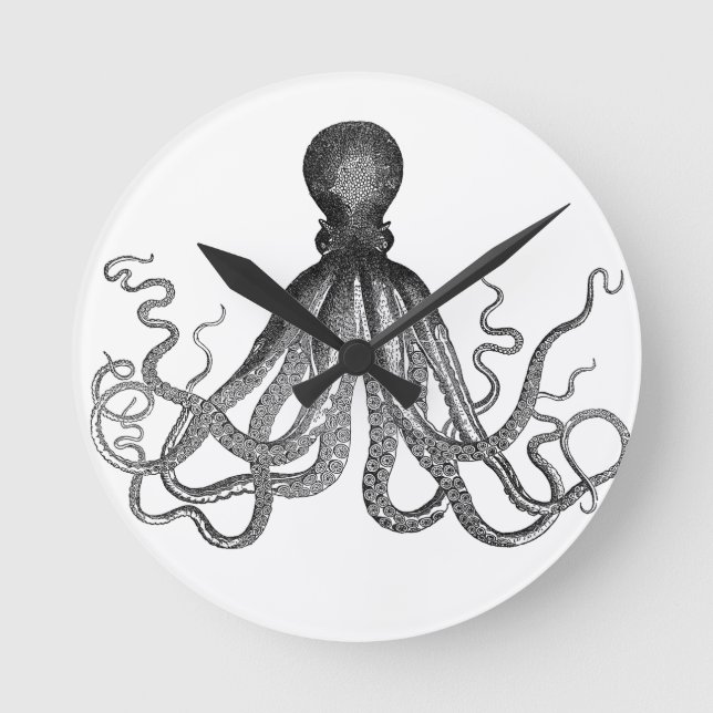 Octopus.png Round Clock (Front)