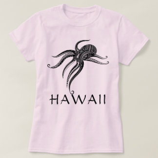 OCTOPUS POLYNESIAN TRIBAL HAWAII Blk T-Shirt