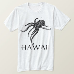 OCTOPUS POLYNESIAN TRIBAL HAWAII Blk T-Shirt
