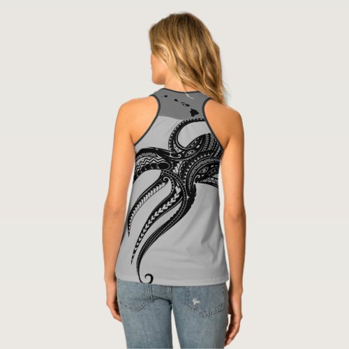 OCTOPUS POLYNESIAN TRIBAL HAWAII ISLANDS Blk Tank Top