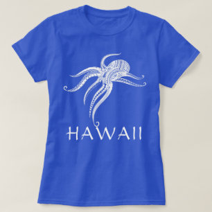 OCTOPUS POLYNESIAN TRIBAL HAWAII Wht T-Shirt
