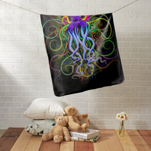 Octopus Psychedelic Luminescence Baby Blanket
