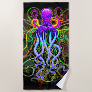 Octopus Psychedelic Luminescence Beach Towel