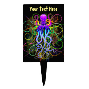 Octopus Psychedelic Luminescence Cake Topper