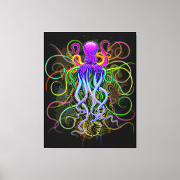 Octopus Psychedelic Luminescence Canvas Print
