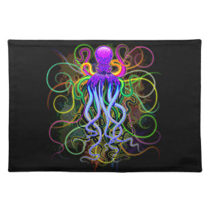 Octopus Psychedelic Luminescence Cloth Placemat
