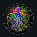 Octopus Psychedelic Luminescence Dart Board<br><div class="desc">Psychedelic and Luminescent Octopus Fantasy Art. Fantastic Oceanic Monster originally created on Vector Graphic Art Technique. Copyright BluedarkArt.</div>