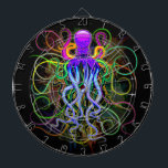 Octopus Psychedelic Luminescence Dart Board<br><div class="desc">Psychedelic and Luminescent Octopus Fantasy Art. Fantastic Oceanic Monster originally created on Vector Graphic Art Technique. Copyright BluedarkArt.</div>