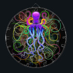 Octopus Psychedelic Luminescence Dart Board<br><div class="desc">Psychedelic and Luminescent Octopus Fantasy Art. Fantastic Oceanic Monster originally created on Vector Graphic Art Technique. Copyright BluedarkArt.</div>