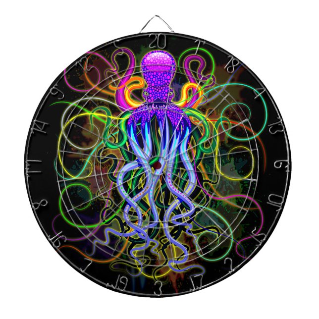 Octopus Psychedelic Luminescence Dart Board (Front)