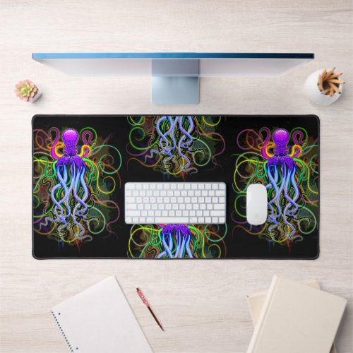 Octopus Psychedelic Luminescence Desk Mat