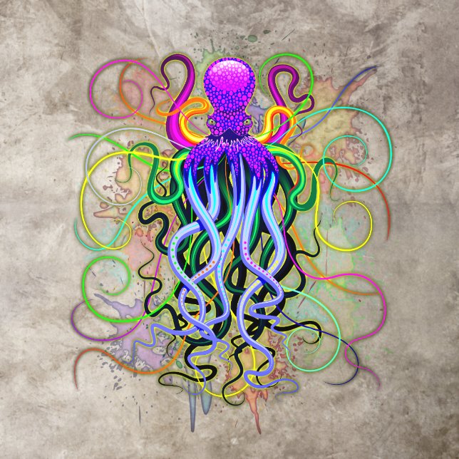 Octopus Psychedelic Luminescence Floor Decals (Insitu)